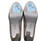 Jessica Simpson Women’s Taupe Suede Snake-Print Platform Nellah Heels Size 8.5