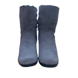 Clarks Women’s Gray Faux Suede & Fur Lined Bendable Winter Heeled Boots Size 7M