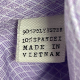 Con.Struct Mens Lavender Button-Up Long Sleeve Shirt Diamond Pattern Size XL