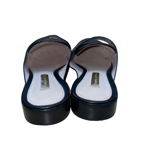 Louise Et Cie Women’s Black Leather Loafers Slip-On Lo-Dugan Mule Size 6M