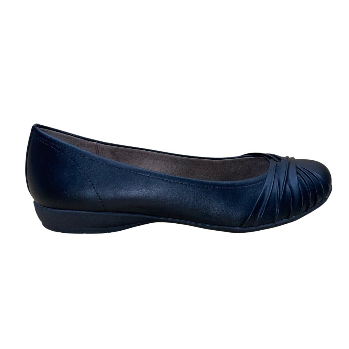 Natural Soul Women’s Black Slip-On All Thru Comfort Girly Flat Shoes Size 10M