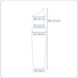 One Shoulder White Chiffon Maxi Dress With Pleated Waistband Detailed