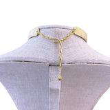 Vintage Women Gold Tone Metal Adjustable Choker Necklace