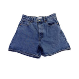Zara Womens Blue Denim Cotton High-Waisted Casual Relaxed Shorts Size 10