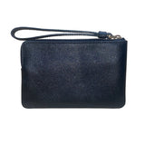 Coach Women’s Black Leather Wristlet Zipper Closure Compact Interior Pocket