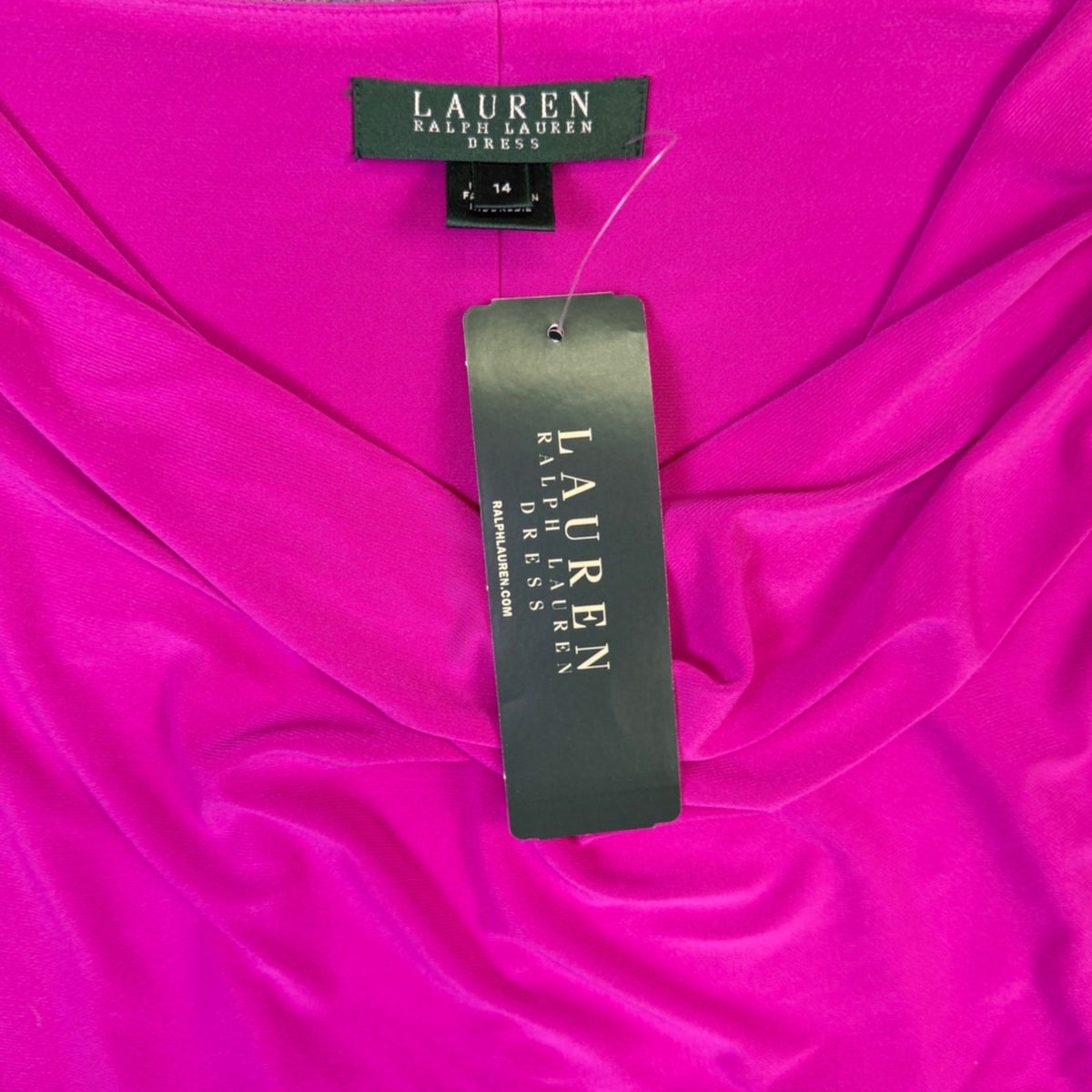 Lauren Ralph Lauren Womens Pink Cap Sleeve Drape Neckline Dress Size 14