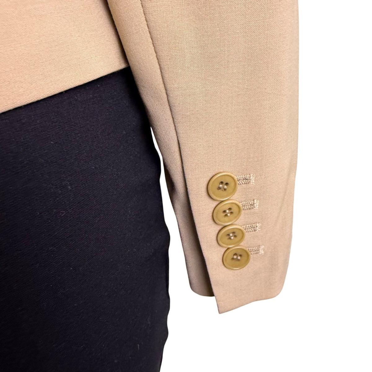 Talbots Womens Beige Wool Blend Grace Fit Blazer Jacket Button-Front Size 8