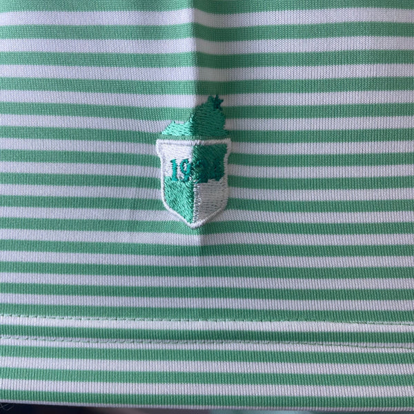 Donald Ross Mens Green Stripe Polo Shirt Classic Fit Lightweight Breathable New
