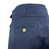 Women’s Grey Cotton High Waist Belted Skirt With Buttons
