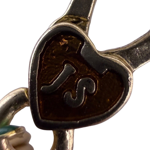 Jay Strongwater Womens Gold Tone Enameled Floral Locket Charm With Gemstones