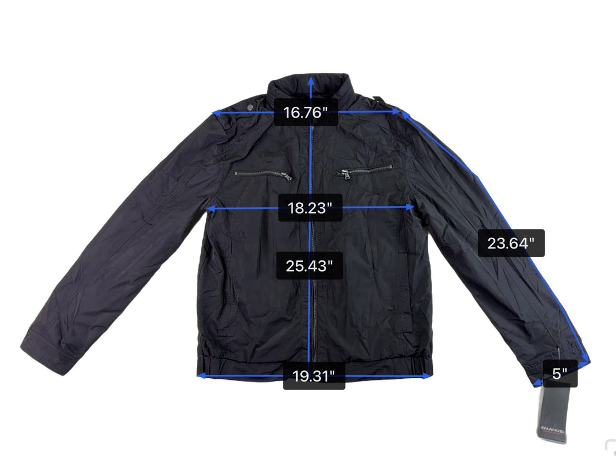 Emanuel Ungaro Mens Black Jacket With Zipped Pockets & Striped Lining Size M