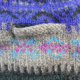 Snowfox Women’s Blue & Purple Handmade Knitted Cardigan From Nepal