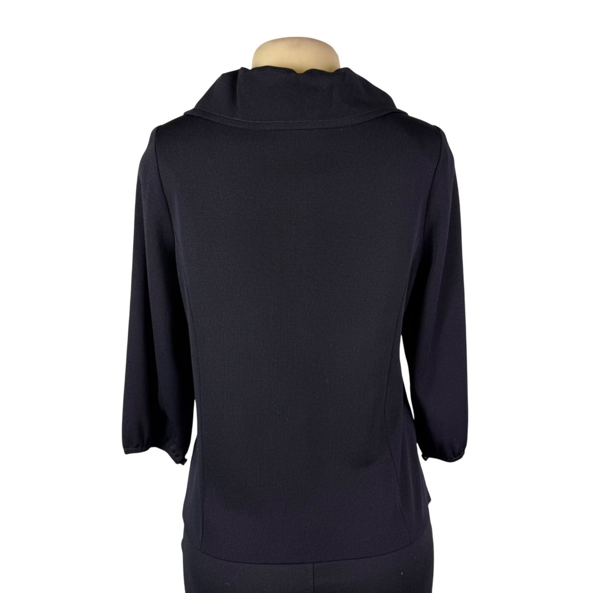 Exclusively Misook Womens Black Acrylic Button-Front Jacket Size SP