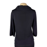 Exclusively Misook Womens Black Acrylic Button-Front Jacket Size SP