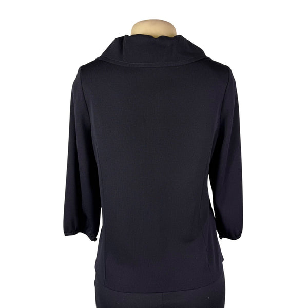 Exclusively Misook Womens Black Acrylic Button-Front Jacket Size SP