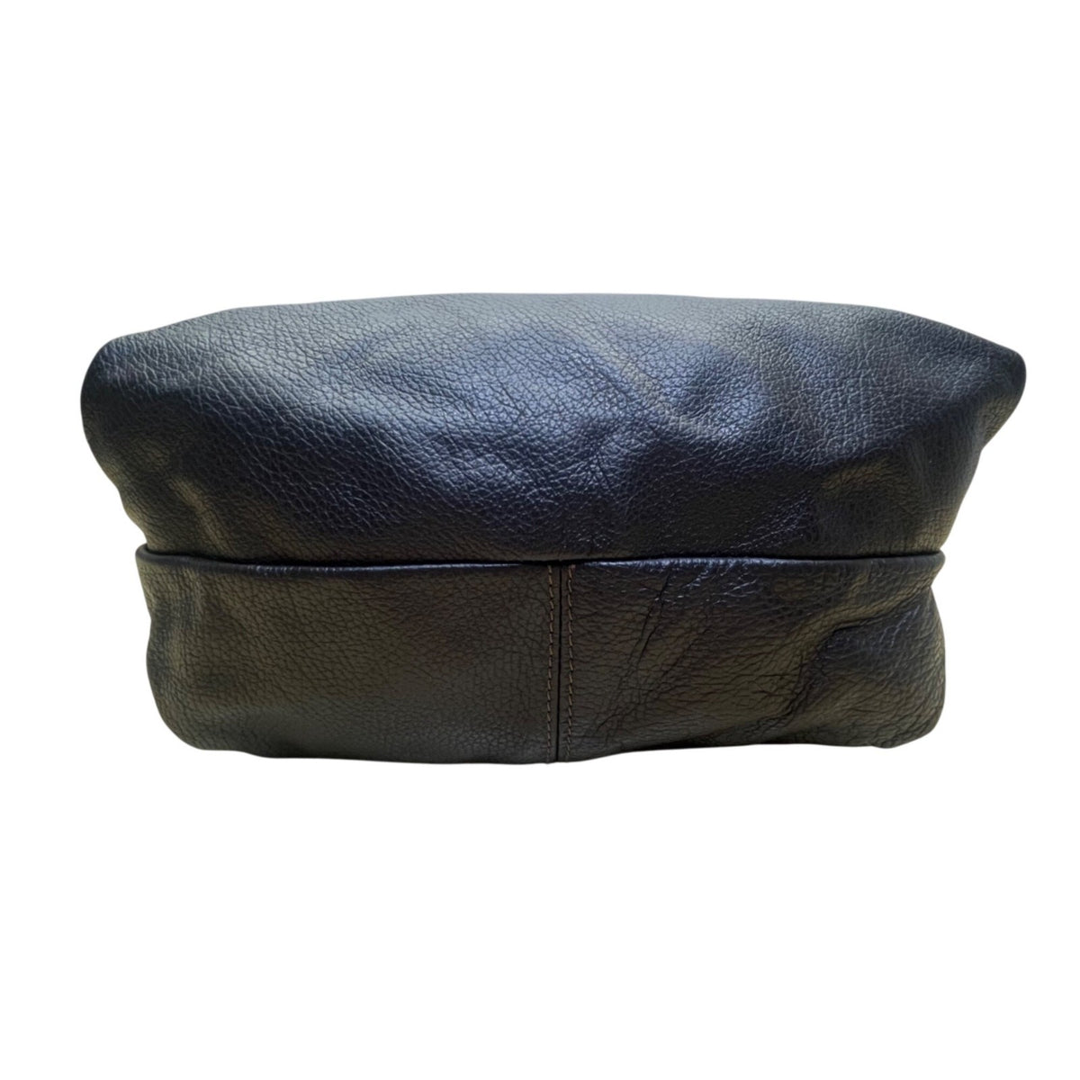 Elen Gotti Women’s Brown Leather Silver Hardware Hobo Shoulder Bag