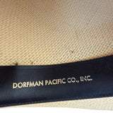 Dorfman Pacific Mens Natural Straw Fedora Hat Classic Style Black Band
