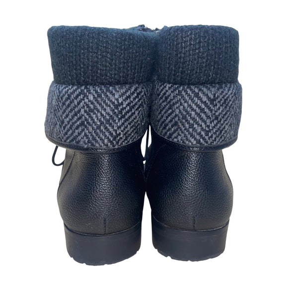 Torrid Women’s Black Faux Leather Side Zipper Fold-Over Ankle Boots Size 12W