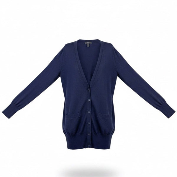 J. Crew Womens Navy Cardigan Sweater Button Up Lightweight Pocketed Size S