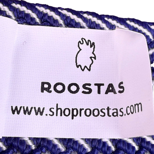 Roostas Mens Navy Woven Stretch Belt With Leather Accents Large Polyester-Rubber