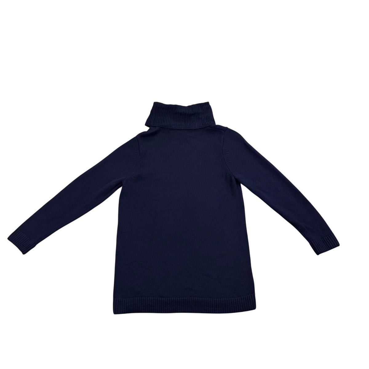 Bylyse Womens Navy Cotton-Blend Turtleneck Sweater Ribbed Knit Size M