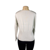 Cest City Womens White Stretch Long Sleeve V-Neck Sweater Size XL