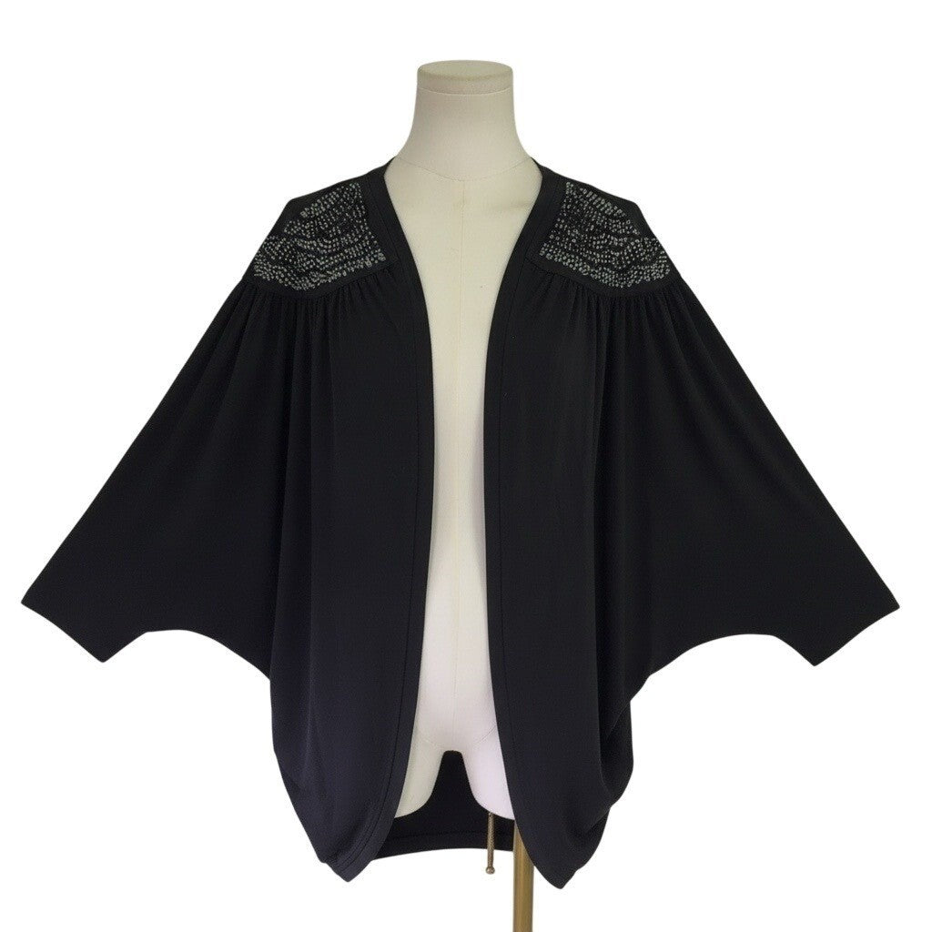 Fashion Bug Womens Black Spandex Embellished Open Cardigan Plus Size 3X