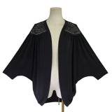 Fashion Bug Womens Black Spandex Embellished Open Cardigan Plus Size 3X