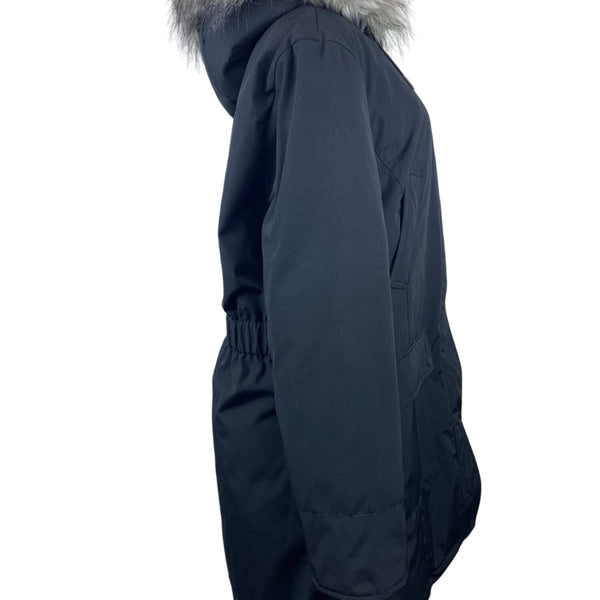 Andrew Marc Women's Black Coat With Faux Fur Hoodie Size XL - New