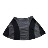 Jessica Simpson Womens Black Faux Leather Paneled Skater Skirt Sz L