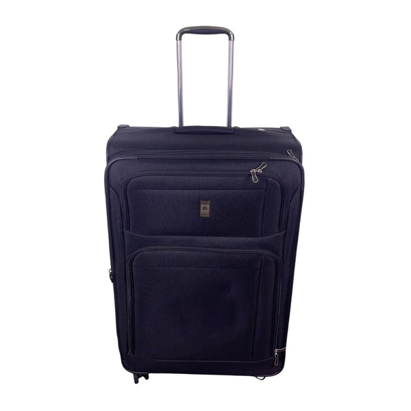 Delsey Unisex Black Expandable Spinner Wheels Rolling Travel Suitcase  Luggage