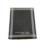 Genuine Leather Men’s Black Tri-Fold Wallet Multi-Window Pass Case Card Pockets