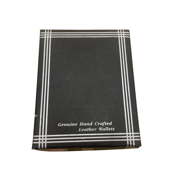 Genuine Leather Men’s Black Tri-Fold Wallet Multi-Window Pass Case Card Pockets