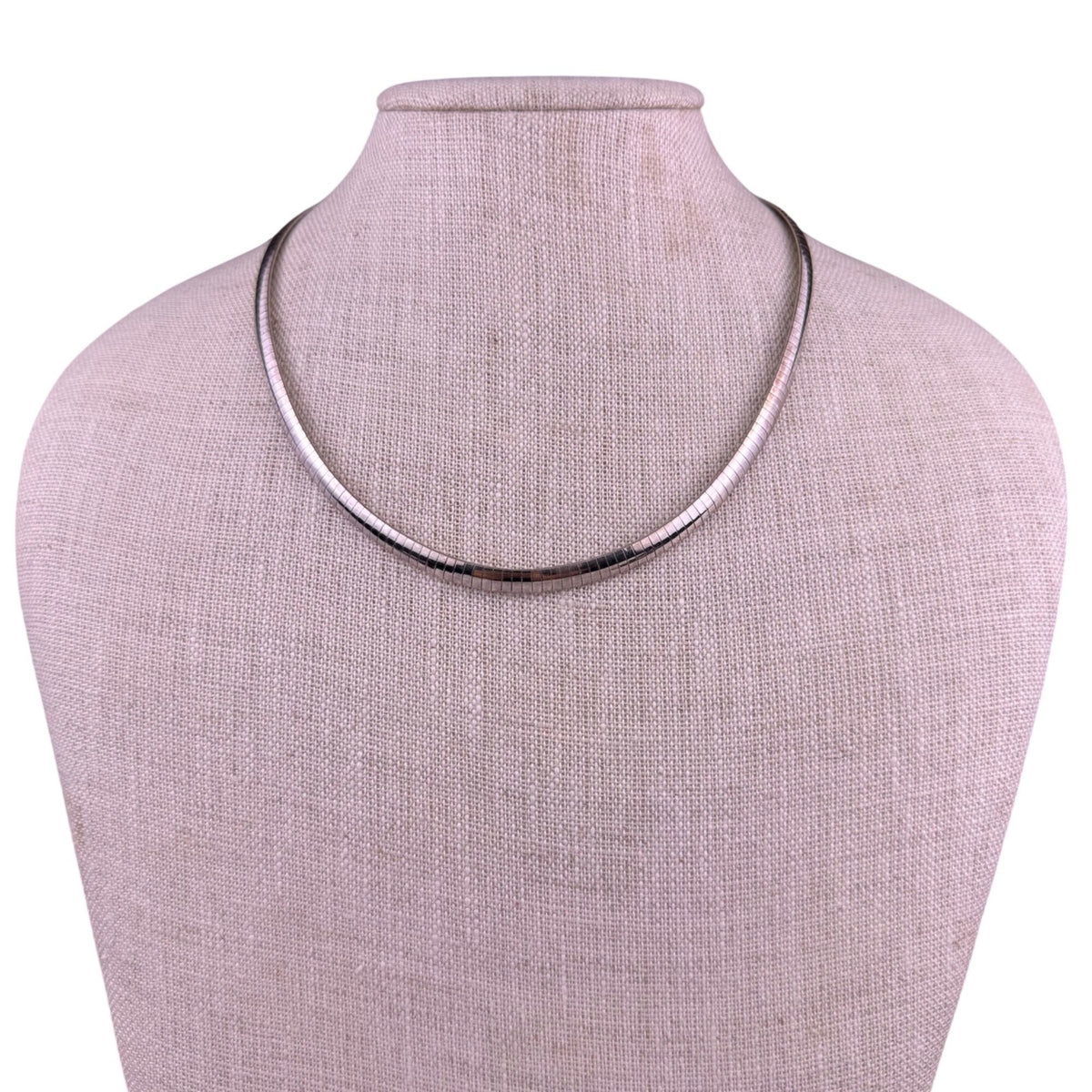 Milor Womens Silver Sterling Omega Chain Necklace 925 Italy Artisan Design