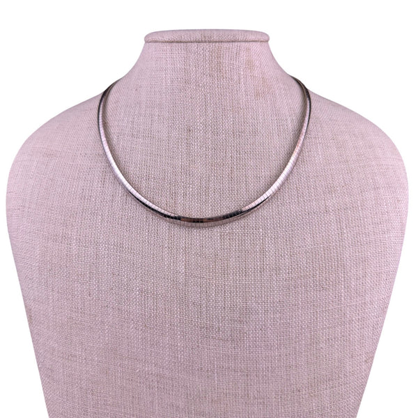Milor Womens Silver Sterling Omega Chain Necklace 925 Italy Artisan Design