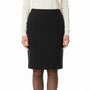 Lord & Taylor Womens Black Pencil Skirt Back Zip Stretch Fabric Sz 12
