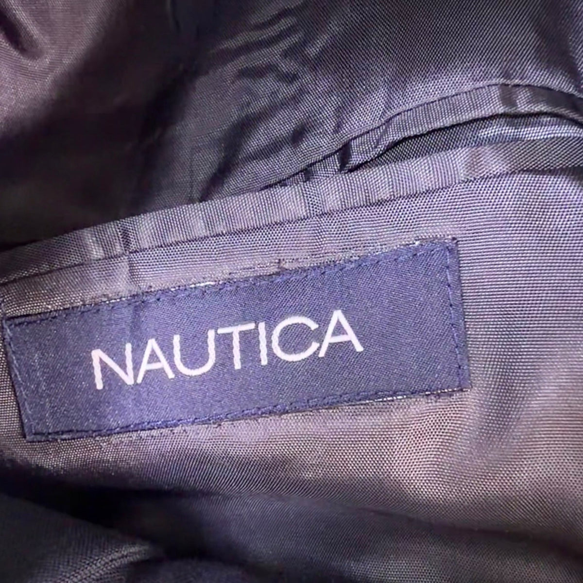 Nautica Mens Navy Polyester Blazer Single Breasted 3-Button Jacket 