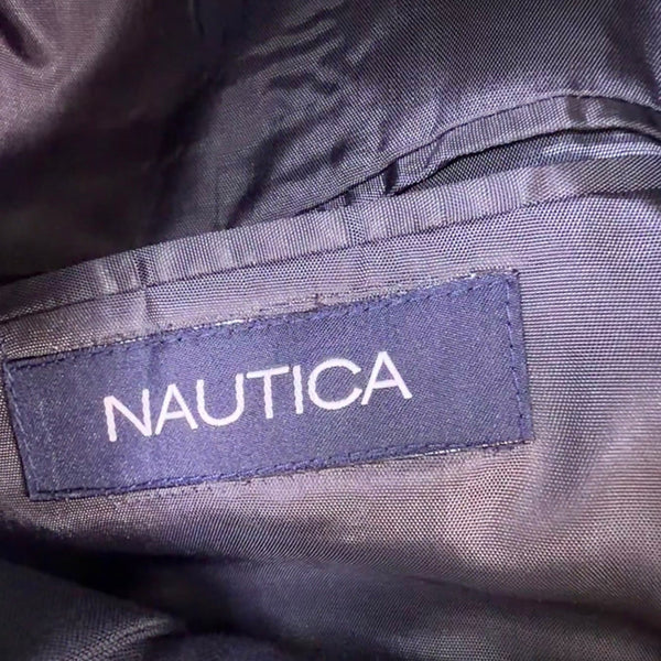 Nautica Mens Navy Polyester Blazer Single Breasted 3-Button Jacket 