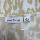 Joan Rivers Womens Beige & White Leopard Print & Sequin Sleeveless Top Size L
