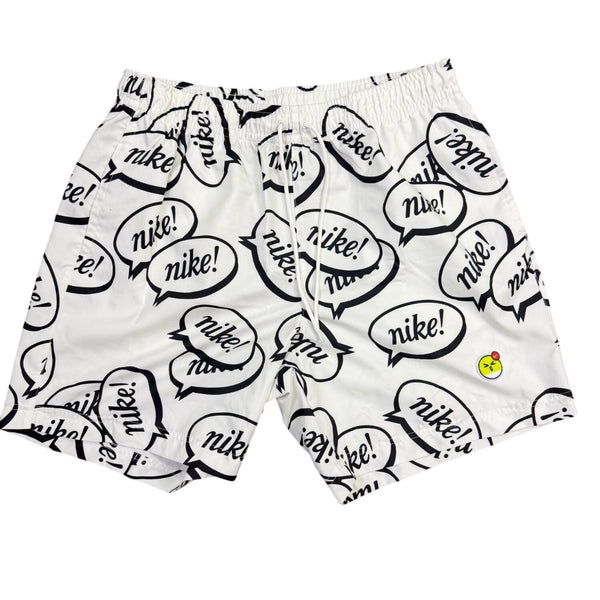 Nike Mens White Graphic Shorts Large Logo Print Sz L