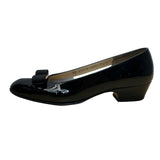 Salvatore Ferragamo Women’s Black Patent Leather Low Heel Lillaz Pumps Size 8.5B