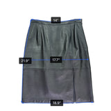 Talbots Womens Black Leather Pencil Skirt Petite Fully Lined Clean Classic Size