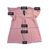 Blooming Jelly Womens Pink V-Neck Ruffle Sleeve Blouse Top Size L