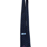XM Platinum All Silk Handmade Tie Black With Blue Floral Pattern Made In USA