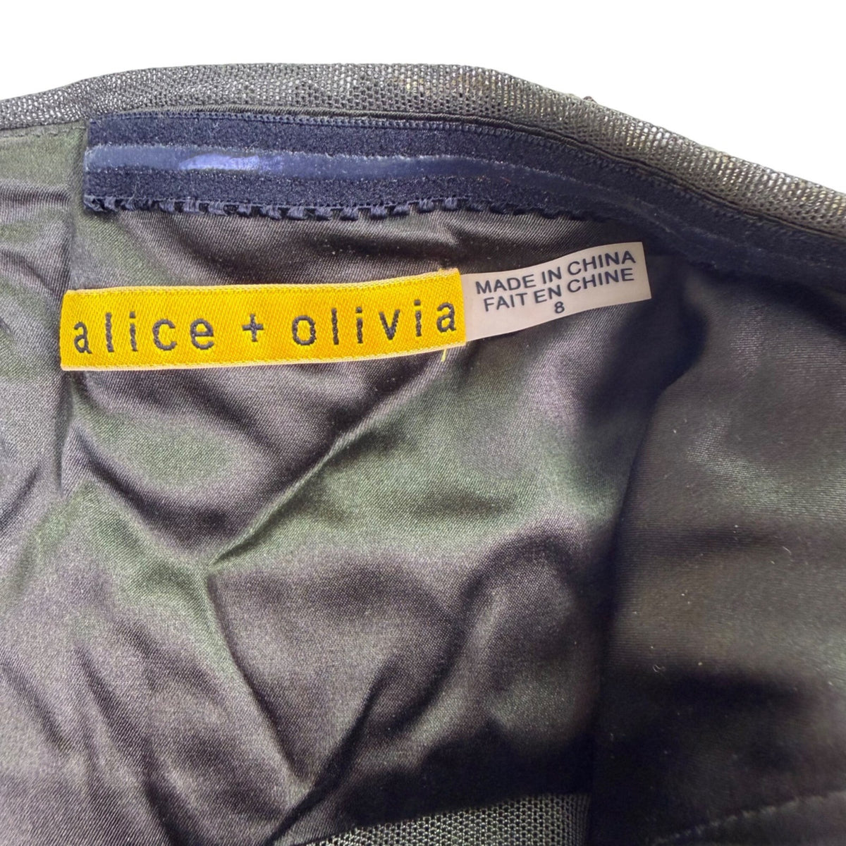 Alice + Olivia Womens Gold Polyester Strapless Glitter Sequin Cocktail Dress 8