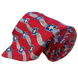 Robert Talbott Mens Red Silk Floral Pattern Tie Hand Sewn Made In Italy