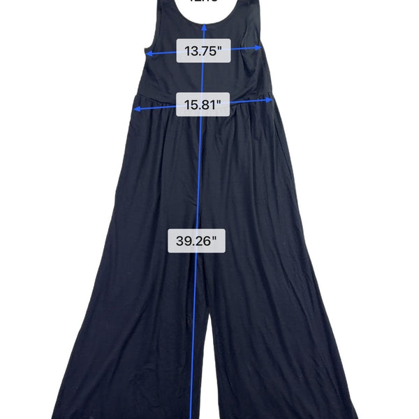 LOFT Beach Womens Black Jumpsuit Wide-Leg Sleeveless Casual Lightweight Sz XS