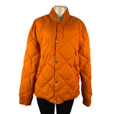 Lucky Brand Womens Orange Quilted Jacket Water-Resistant Durable Size L