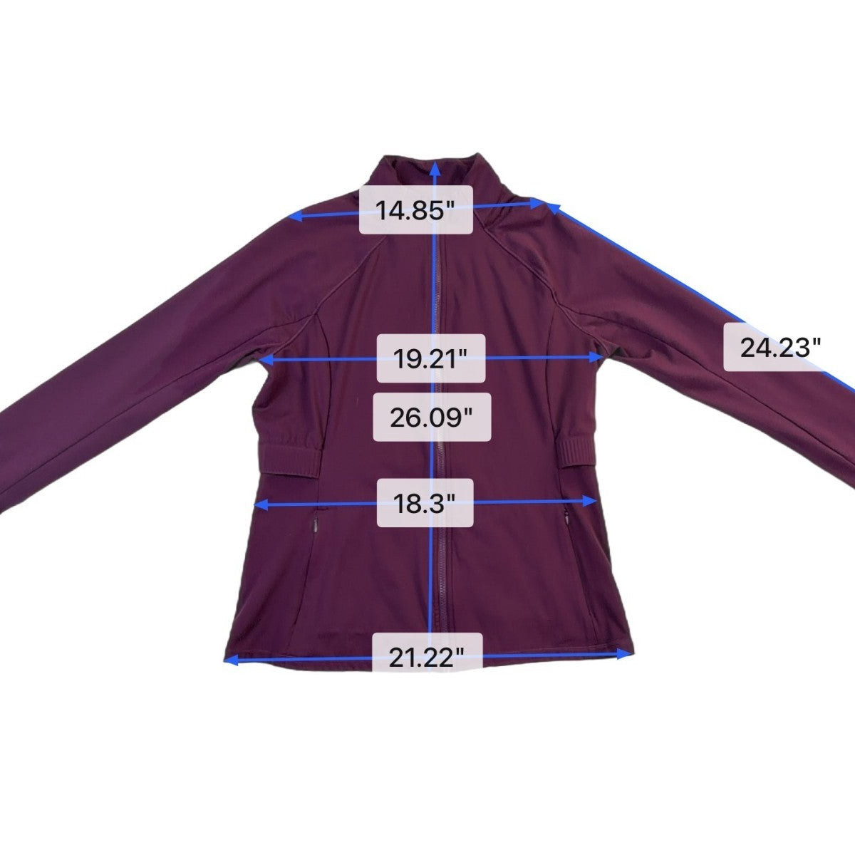 Fabletics Womens Purple Performance Zip Front Mock Neck Athletic Jacket Size S
