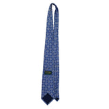 Valentino Rudy Mens Blue Microfiber Geometric Pattern Necktie Handcrafted Italy